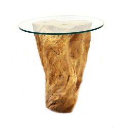 Stolik kawowy z szklanym blatem Drewno tekowe